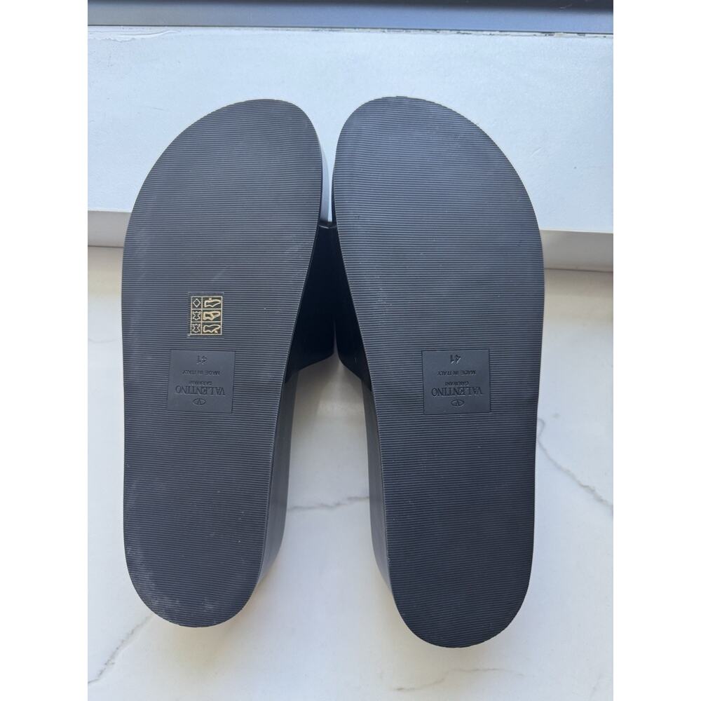 Valentino Dusty Black Leather VLogo Signature Platform Slides Size 41 Us 10.5 - Picture 8 of 15